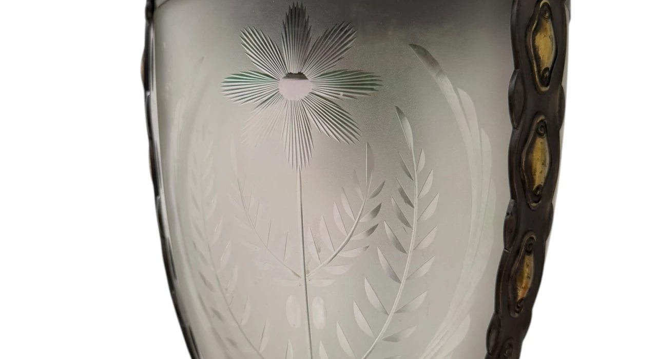 Art Nouveau Patinated Brass Hall Lantern, 1900s